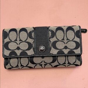 Coach Signature Black and Gray Wallet